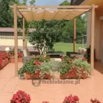 Pergola ogrodowa z materiałowym dachem Kirn (3x4) dostępna na meblobranie.pl